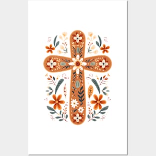 Scandinavian Folk Art Cross Posters and Art